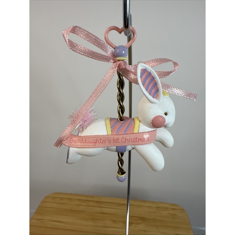 Granddaughter's First Christmas American Greetings Ornament 2005 Carousel Rabbit